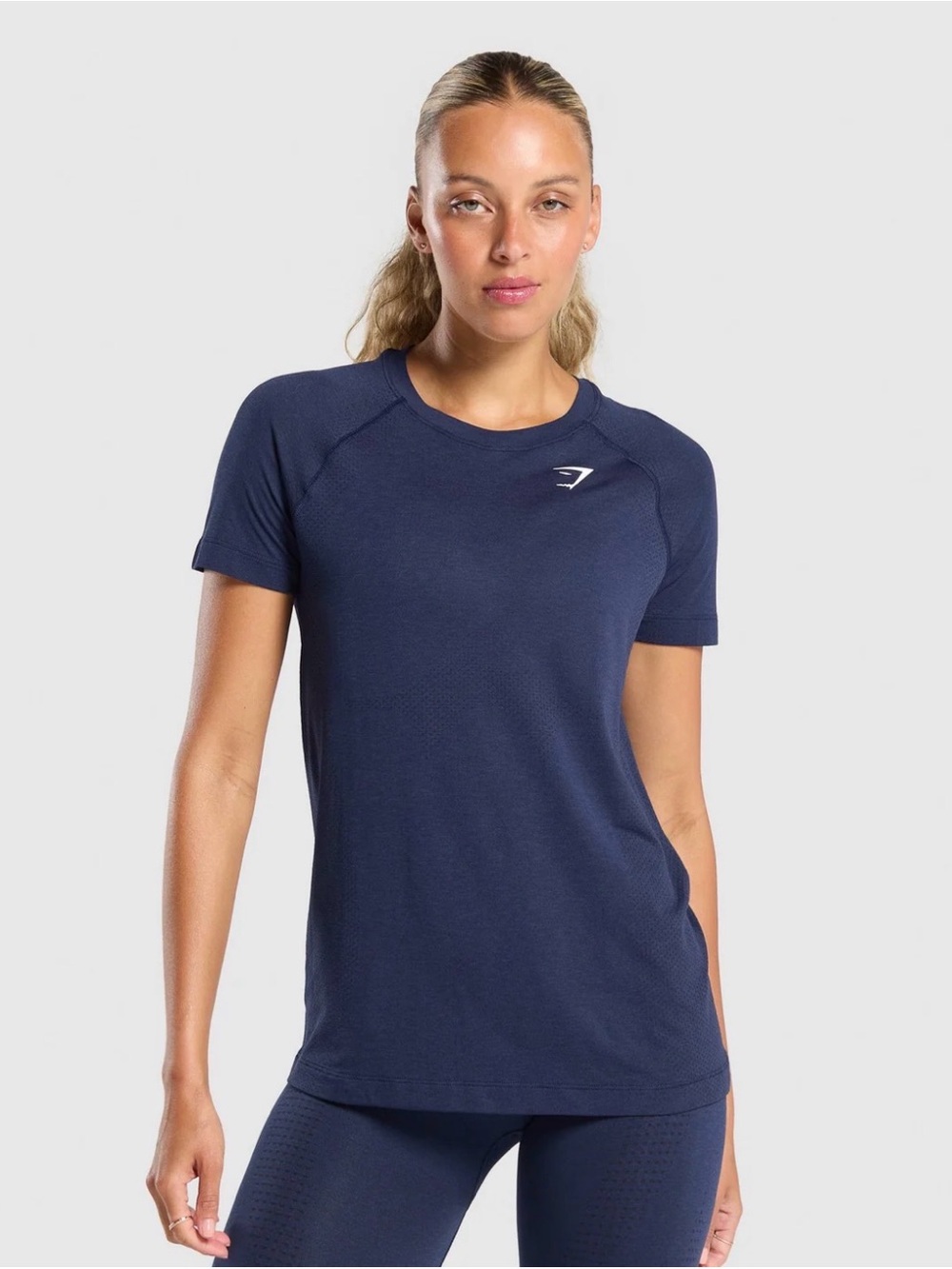 Heavy Blue Marl Gymshark Vital 2.0 Light T-Shirt- Large